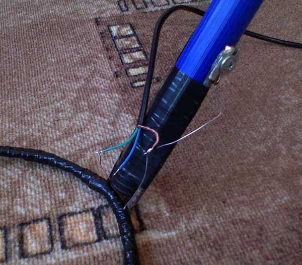 Присоединение кабеля к катушке самодельного металлоискателя