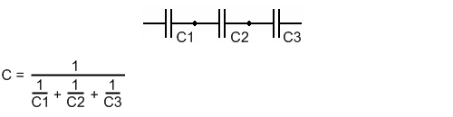 Последовательное соединение конденсаторов.