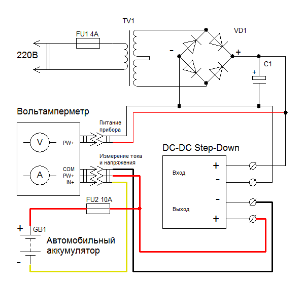 Схема зарядного устройства для автомобильного аккумулятора